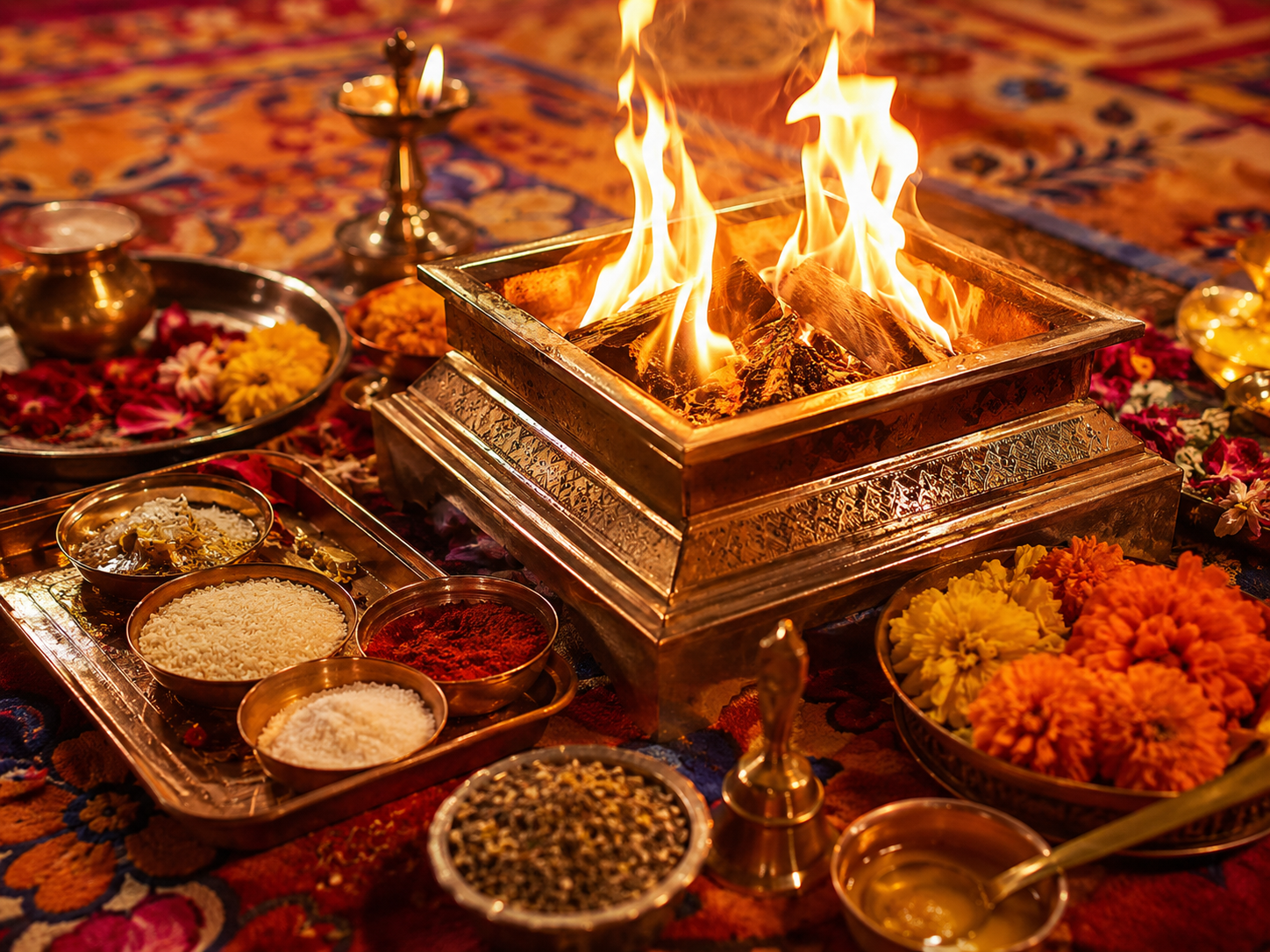 Shanti puja ritual items